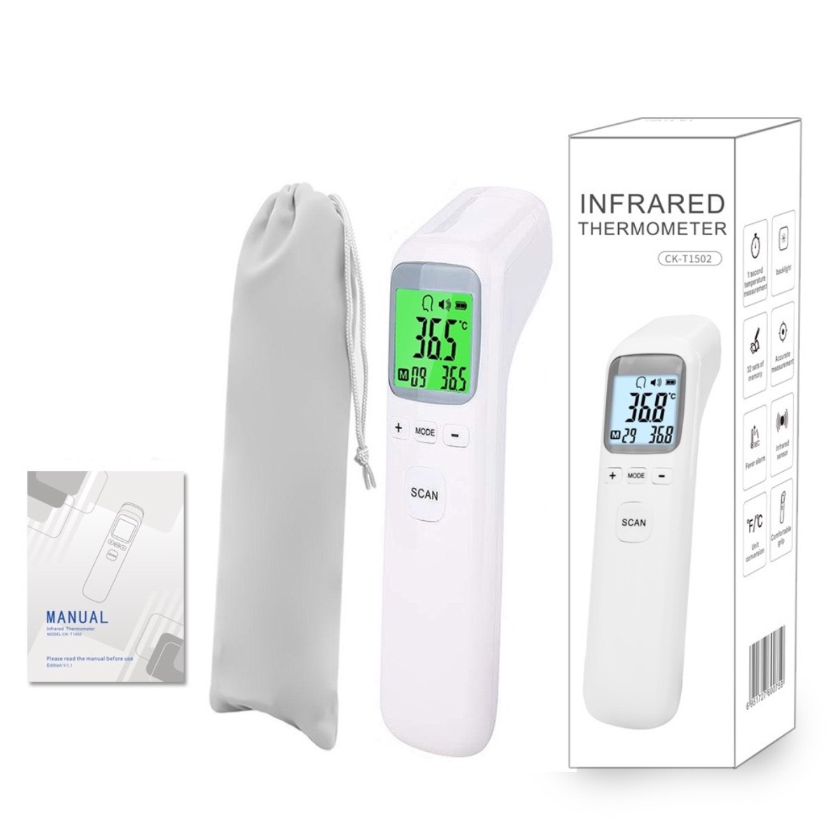 Digital Thermometer Infrared - Termometer untuk Dewasa dan Anak-Anak, Termometer
