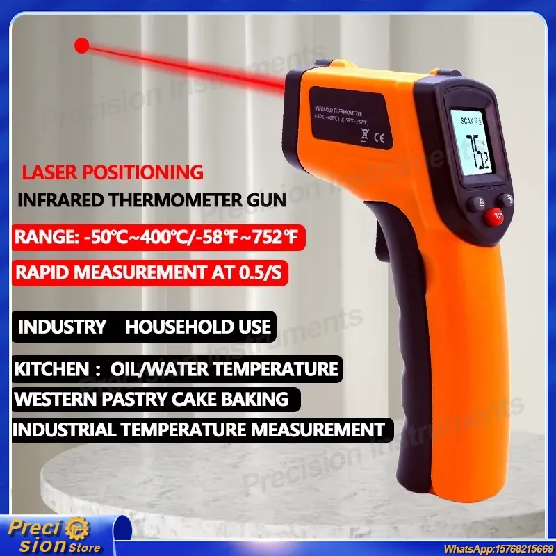 Digital Thermometer Infrared - Termometer Inframerah Tanpa Kontak, Pengukur Suhu