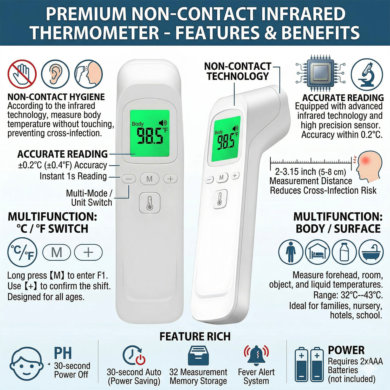 Termometer Dahi Inframerah Tan - Digital Thermometer Infrared ulasan dan harga