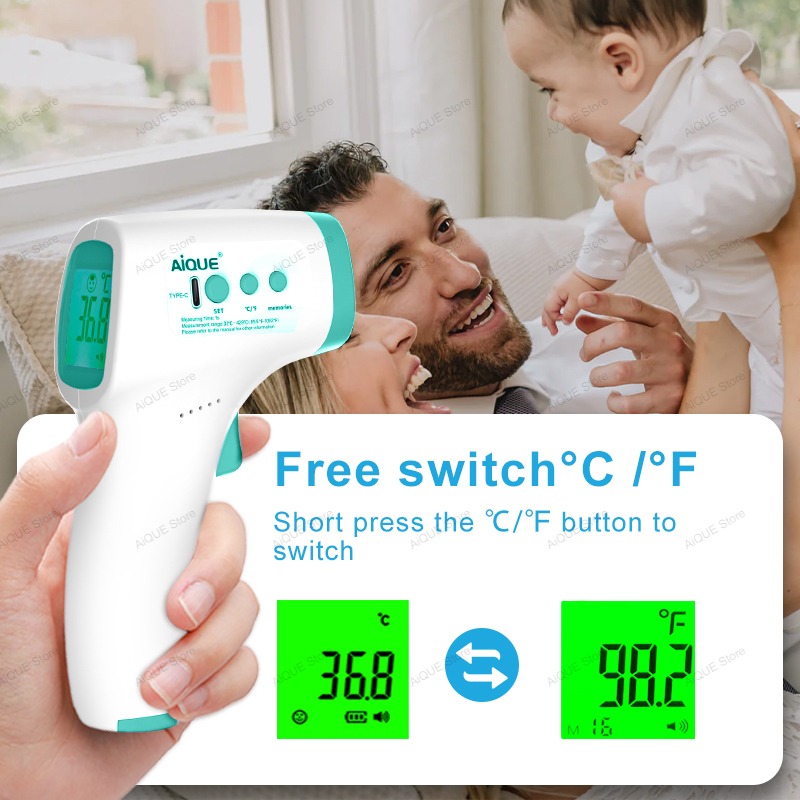 AiQUE Digital Isi Ulang ℃ ℉    - Digital Thermometer Infrared ulasan dan harga